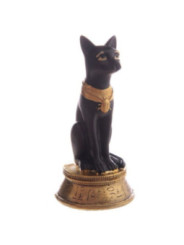Producto con pequeña tara Diosa Bast Egipcio Negro y Dorado Collar Escarabajo. Mal acabado.