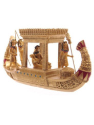 Producto con pequeña Tara, Bote Egipcio Dorado, 10 x 19 cm. pequeño golpe.