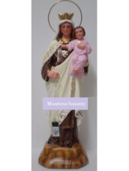 Producto pequeña tara, Imagen Virgen del Carmen, 30cm, pequeño golpe en el Manto.
