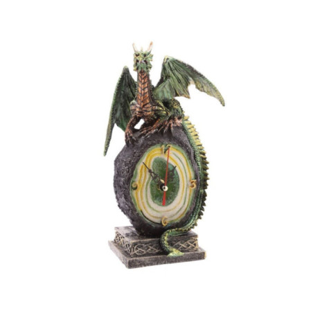 Pequeño producto de Tara. Reloj Dragón con Geoda de Cristal. Cabeza dragón rota.