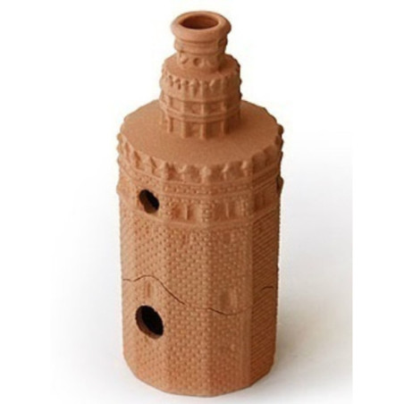 Producto con pequeña tara, Incensario Artesanal Torre de Oro 16cm, mal acabado