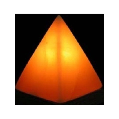 Producto con pequeña tara, Lampara Artesanal de Sal del Himalaya Pirámide, de 2 a 4 Kg. Mal acabado