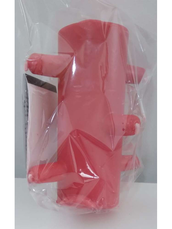 Producto pequeña Tara. Velón 7 Mechas rojo. Con golpe en la parte inferior