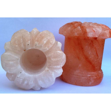Producto con pequeña tara. Porta Vela Natural de Sal del Himalaya. Girasol.
