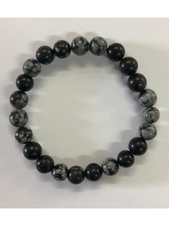 Pulsera Elástica de Obsidiana Nevada