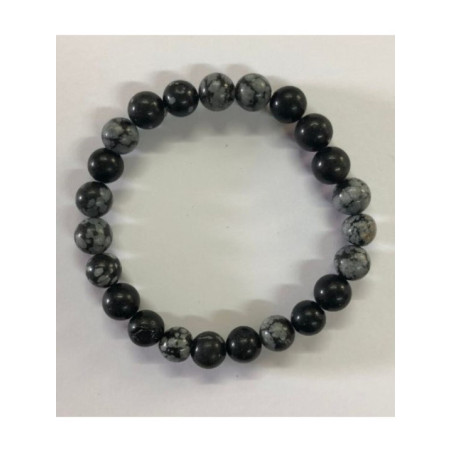 Pulsera Elástica de Obsidiana Nevada