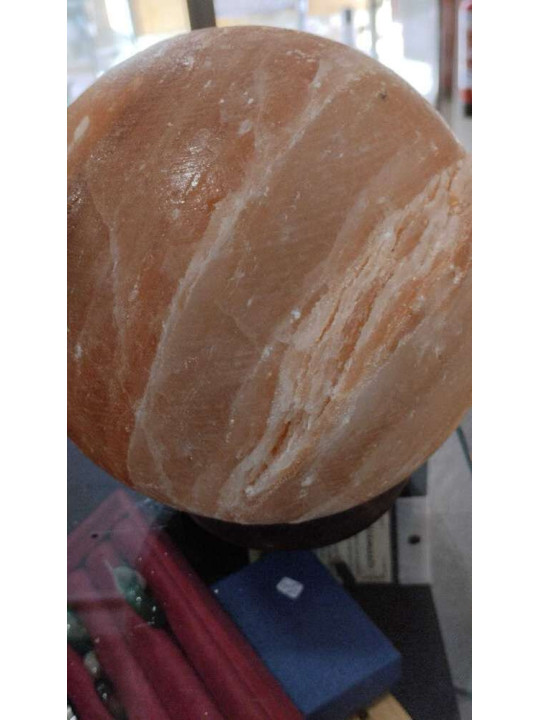 Producto pequeña tara Lampara Artesanal Sal del Himalaya Esfera 2 a 4 kilos. Mal acabada.