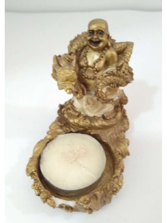 Outlet Buda de Resina Portavela, 8.5cm x 7cm