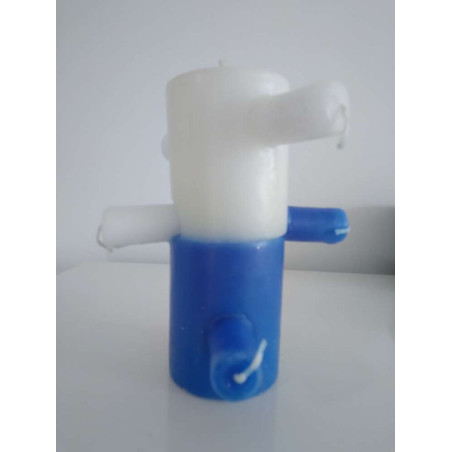 Outlet Velón 7 Mechas Tumba Trabajos Blanco-Azul