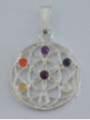 Outlet Amuleto Artesano Metal Plateado Flor de la Vida