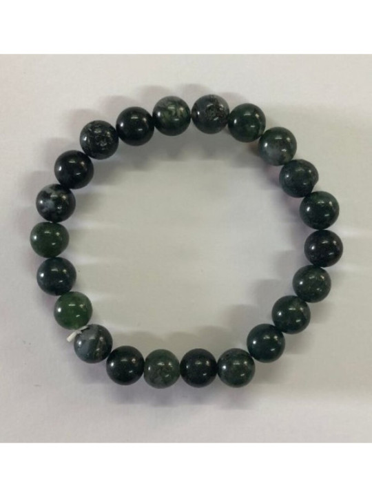 Pulsera Elástica de Ágata Verde