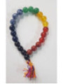 Pulsera Elástica Mineral de los 7 Chakras con Borla