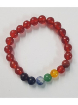 Pulsera Mineral Cornalina Roja 7 Chakras