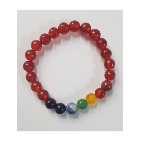 Pulsera Mineral Cornalina Roja 7 Chakras