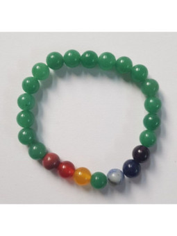 Pulsera Elástica Cuarzo Verde 7 Chakas