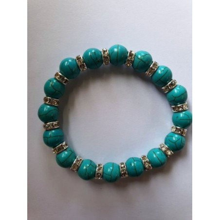 Pulsera Mineral Howlite Turquesa