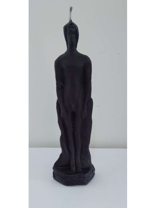 Vela Grande Negro Hombre 20cm