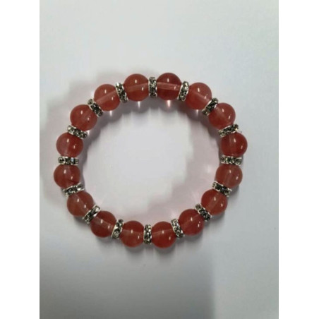 Pulsera Mineral Cuarzo Rosa
