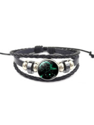 Pulsera Luminosa de Cuero Ajustable de la Constelación Sagitario