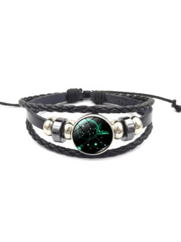 Pulsera Luminosa de Cuero Ajustable de la Constelación Sagitario