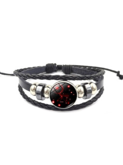 Pulsera Luminosa de Cuero Ajustable de la Constelación Cáncer