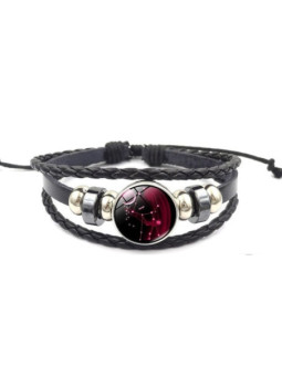 Pulsera Luminosa de Cuero Ajustable de la Constelación Virgo