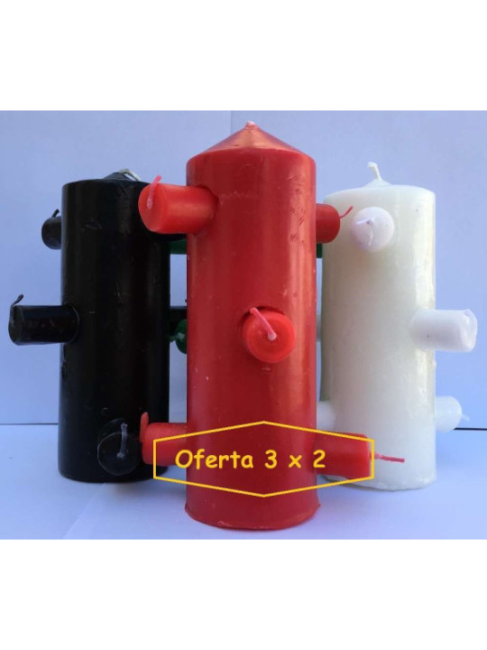 Especial Oferta Clientes.  Velón 7 mechas Rojo 3x2