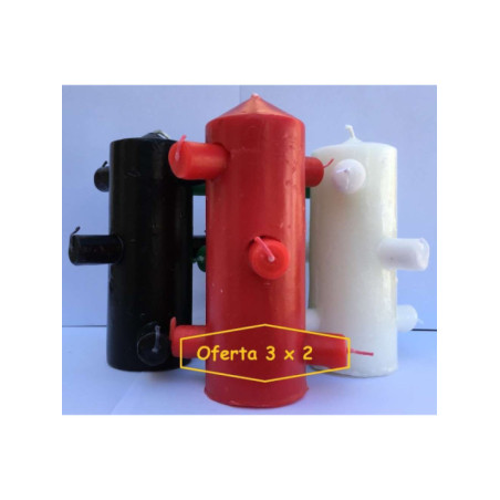 Especial Oferta Clientes.  Velón 7 mechas Rojo 3x2