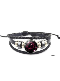 Pulsera Luminosa de Cuero Ajustable de la Constelación Escorpio