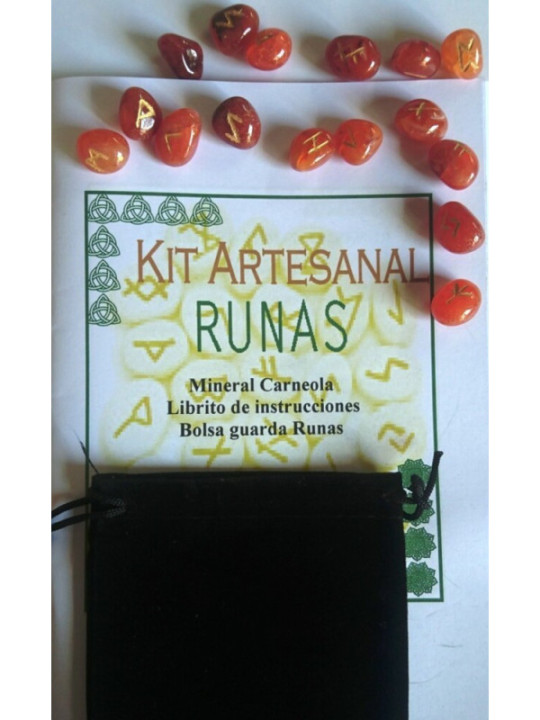 Runas de Carneola, Bolsa Antelina y Libro de Instrucciones