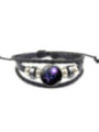 Pulsera Luminosa de Cuero Ajustable de la Constelación Libra