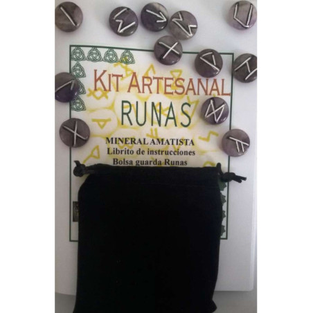 Runas de Amatista, Bolsa Antelina y Libro de Instrucciones