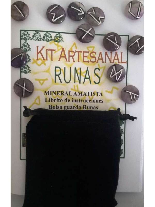 Runas de Amatista, Bolsa Antelina y Libro de Instrucciones