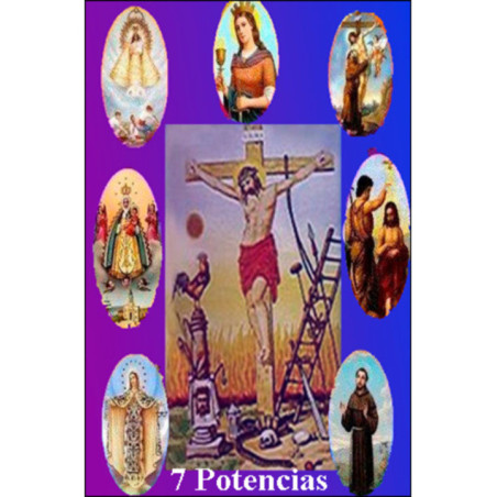 Estampa Plastificada de 7 Potencias, de 5x7,5cm.