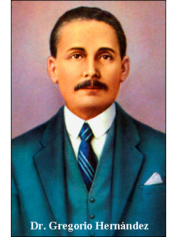 Estampa Plastificada Gregorio Hernandez, de 5x7,5cm.