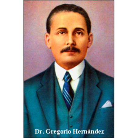 Estampa Plastificada Gregorio Hernandez, de 5x7,5cm.
