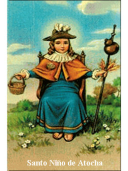 Estampa Plastificada Niño de Atocha de 5x7,5cm.