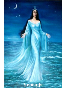 Estampa Plastificada Yemanja de 5x7,5cm.