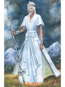 Estampa Plastificada Obatala de 5x7,5cm.