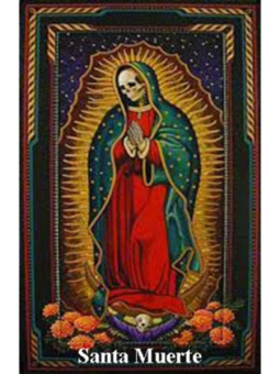 Estampa Plastificada Santa Muerte de 5x7,5cm.