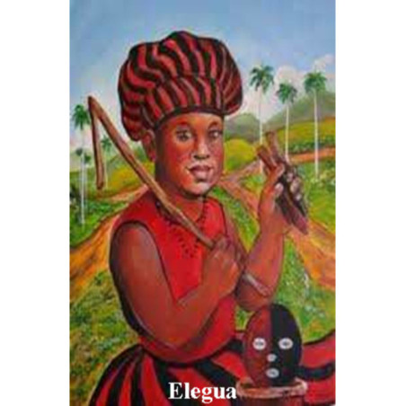 Estampa Plastificada Elegua de 5x7,5cm.