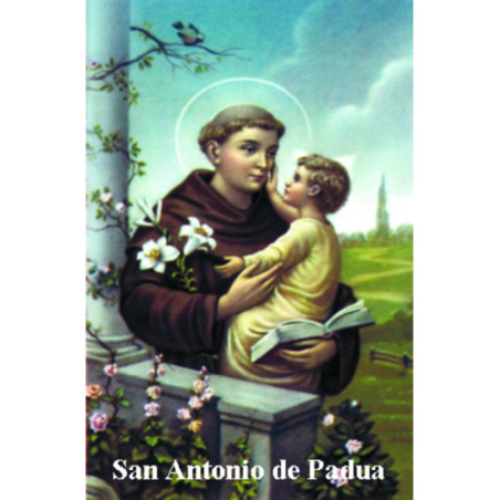 Estampa Plastificada San Antonio de Padua. 5x7,5cm