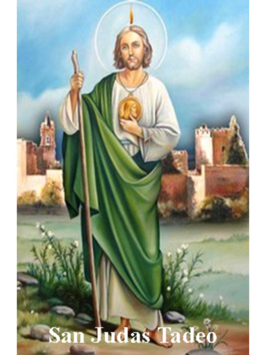 Estampa Plastificada San Judas Tadeo. 5x7,5cm