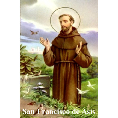 Estampa Plastificada San Francisco de Asís. 5x7,5cm