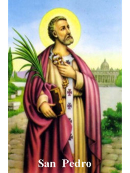 Estampa Plastificada San Pedro. 5x7,5cm