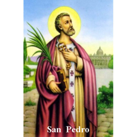 Estampa Plastificada San Pedro. 5x7,5cm