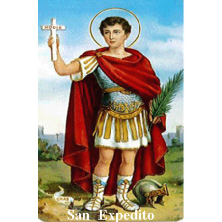 Estampa Plastificada San Expedito. 5x7,5cm
