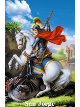 Estampa Plastificada San Jorge. 5x7,5cm