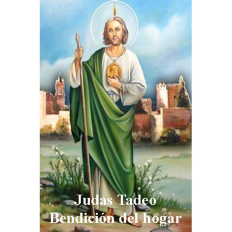 Estampa Plastificada San Judas Tadeo Bendición del hogar. 5x7,5cm