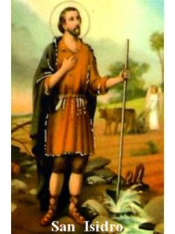 Estampa Plastificada San Isidro. 5x7,5cm